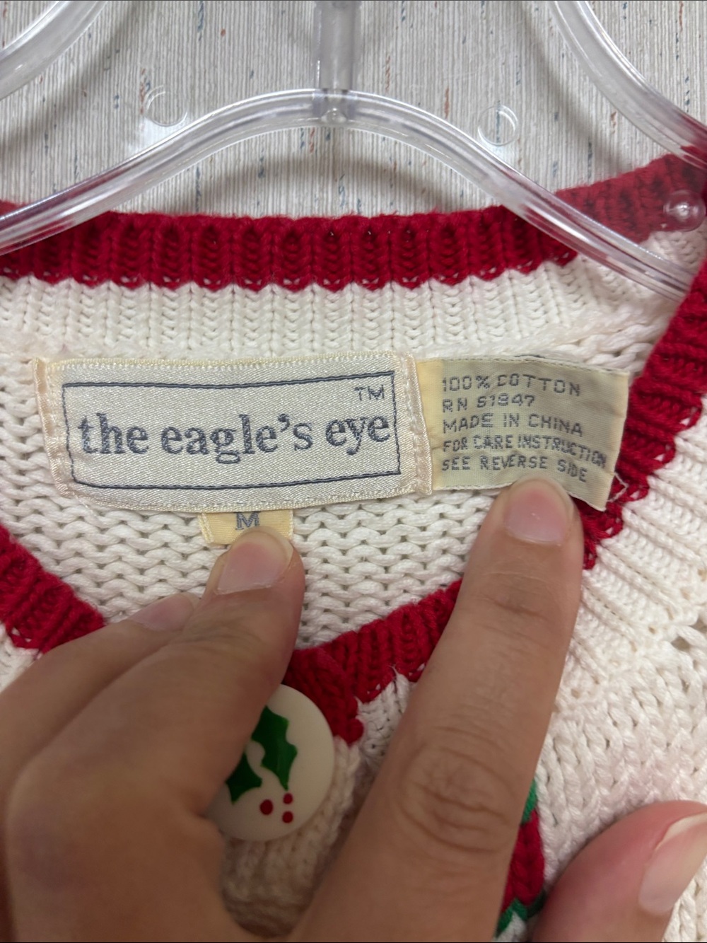 VNTG// Eagles eye candy cane cardigan - Picture 2 of 4